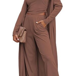 3 Piece Set- Elegant Lounge wear in Brown - Brand new with tags